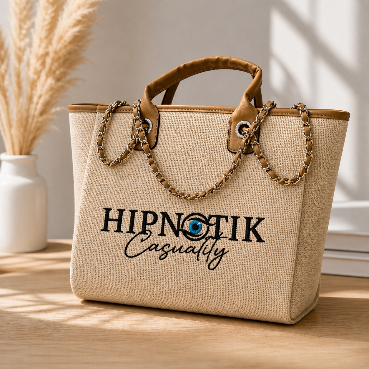 Bolso lino bordado 3D