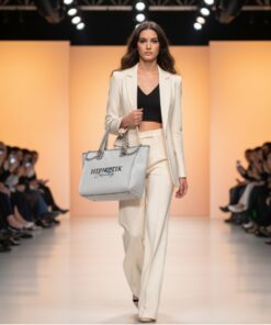 Bolso lino bordado 3D