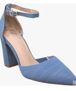 Zapatos de mujer con tacón ancho estilo denim