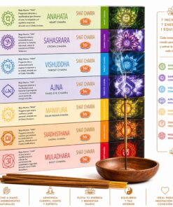 Incienso 7 Chakras Pack 84 Varillas Naturales para Meditación y Armonización