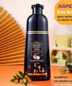 Champú Tinte Negro 400 ml | Cubre Canas con Colágeno y Argán