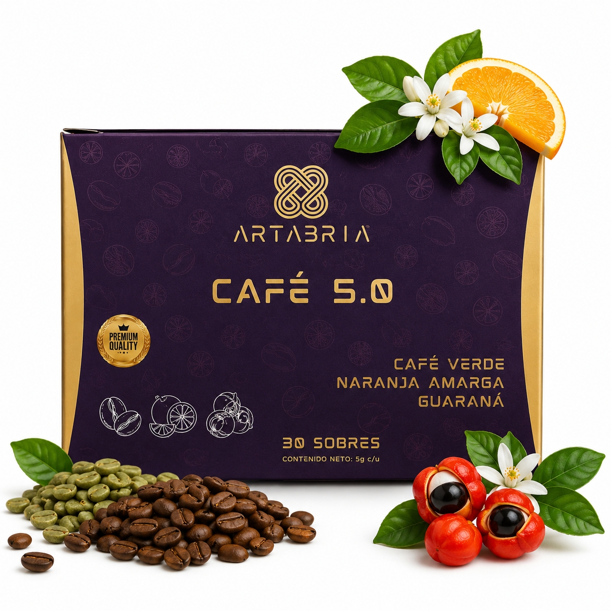 Café Verde con Guaraná | ARTABRIA Café 5.0 | 30 Sobres